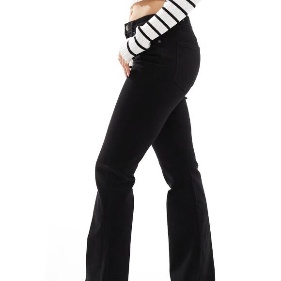 Bershka High Waisted Flared Jeans - Black - Size 2 - Picture 2 of 5